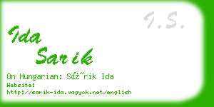 ida sarik business card